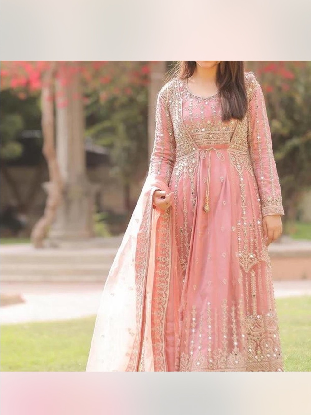 Designer Haseen’s  Extra Large Size Embellished Pink Formal Women’s 3 piece dres